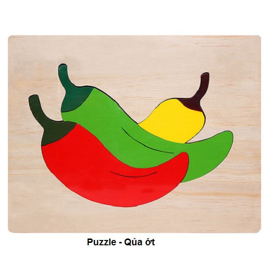 Tranh ghép 19 loại hoa,rau củ quả - Wooden Puzzle 20x25cm - PHẦN 1