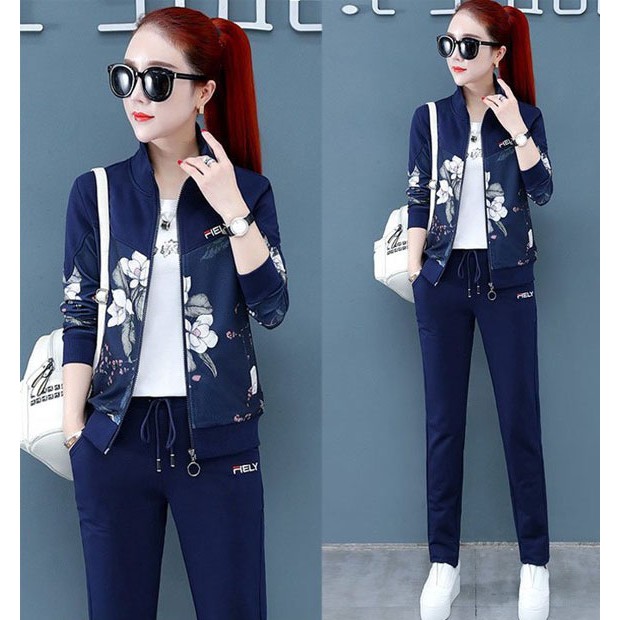 [Cao cấp] Bộ đồ thể thao áo khoác in hoa TT445 [HÀNG CHUẨN SHOP] | BigBuy360 - bigbuy360.vn