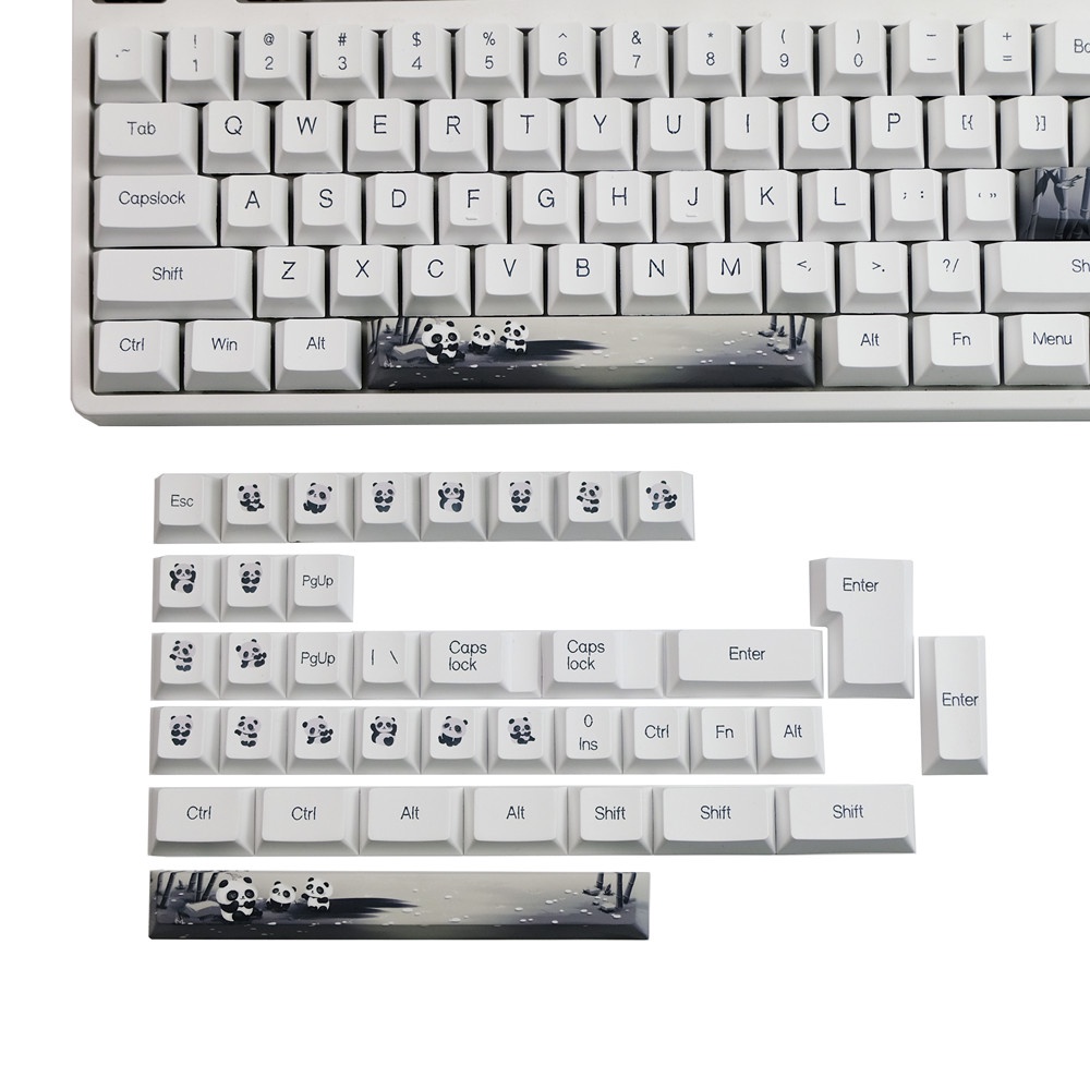 Gói phím gấu trúc GMK, 140 phím keycaps Cherry Profile DYE-SUB Cá nhân hóa GMK Keycaps cho bàn phím cơ