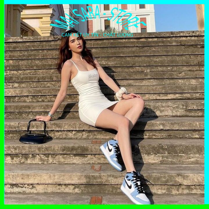 Giày jd cổ cao xanh blu, giày thể thao jd cao cổ xanh dương full phụ kiện hàng cao cấp, full size 36-43/Maisara stor