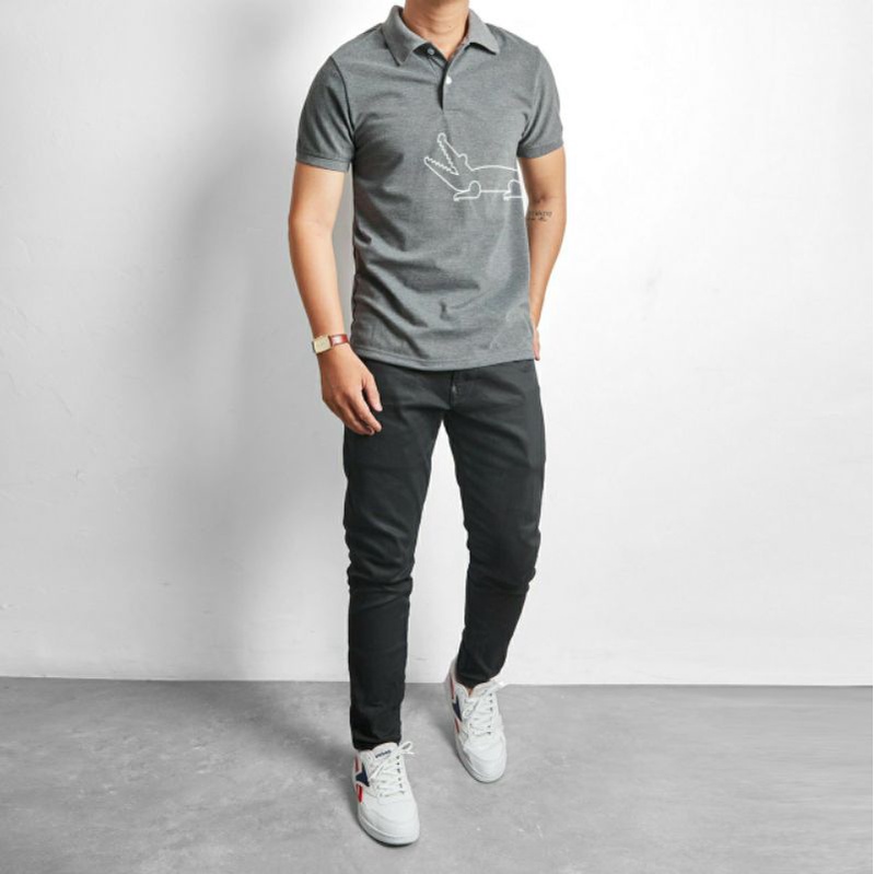 Áo thun polo nam big size 4XL ngắn tay có cổ in cá sấu