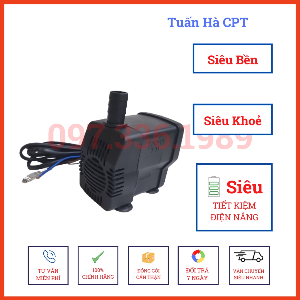 Bơm chìm mini 4W 8W 13w 16W 18W 25W - 220V quạt điều hoà hơi nước - bể cá thủy cảnh - hòn non bộ - thác nước