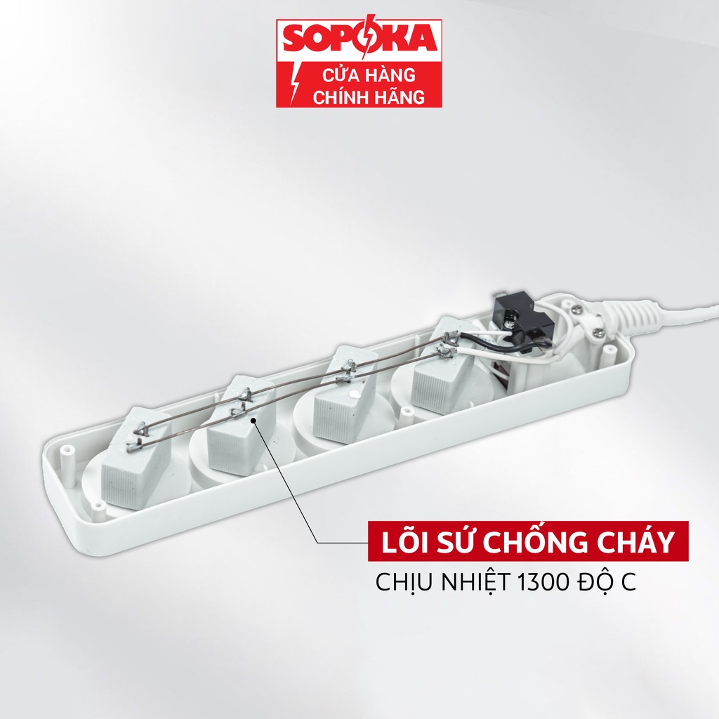 Ổ cắm điện ổ điện chịu tải 2200W SOPOKA 3L2-6L2 công tắc an toàn