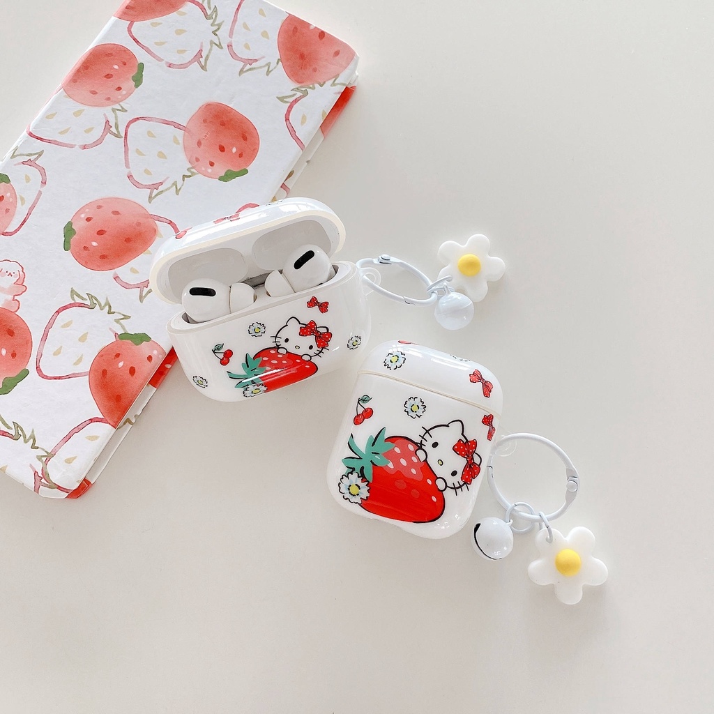 Vỏ Bảo Vệ Hộp Sạc Tai Nghe compatible AirPods3 / 3 Pro / 2Gen Hình Hello Kitty Xinh Xắn