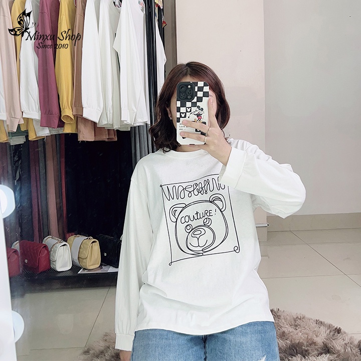 Áo phông nữ dài tay form rộng, áo thun nữ hàng Quảng Châu L1 Mã AP175