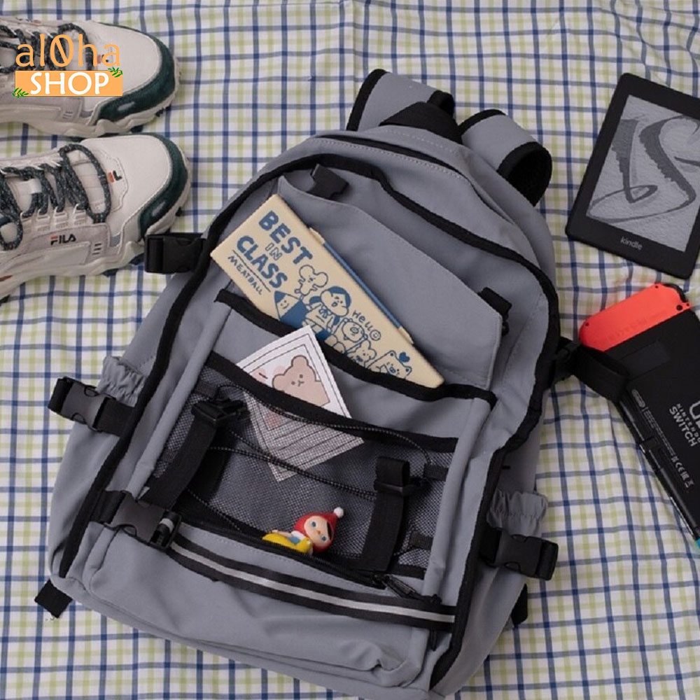 Balo - cặp sách Ulzzang nhiều ngăn B0171 Mars Society đi học, đi làm, du lịch, đựng laptop Unisex nam nữ - al0ha Shop
