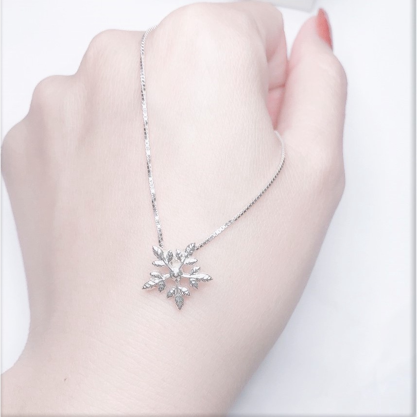 Dây chuyền bạc ta mặt hoa tuyết đính đá Evasilver, vòng cổ bạc ta cực đẹp và sáng bóng