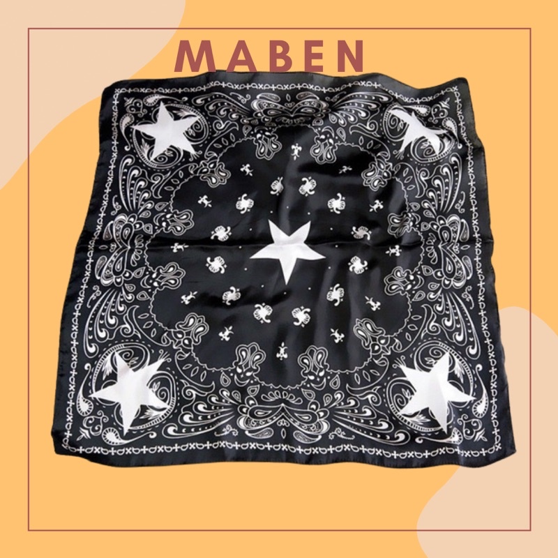 Khăn bandana lụa - Bandana lụa size 60x60cm - Maben