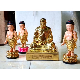 Tượng Phật đản sanh 25cm dát vàng