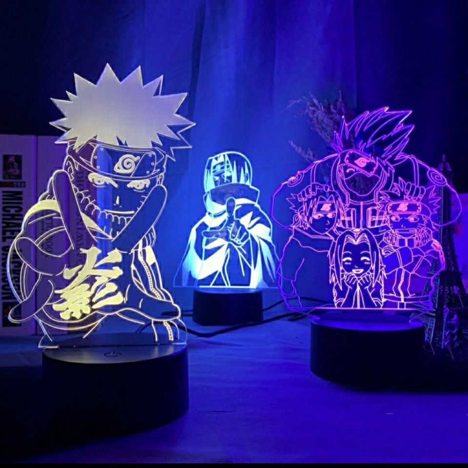 ▲▫▧Naruto đèn làm bằng tay Naruto Uchiha ký túc xá đèn ngủ đầu giường món quà sinh nhật cho bạn trai thiết thực và sáng