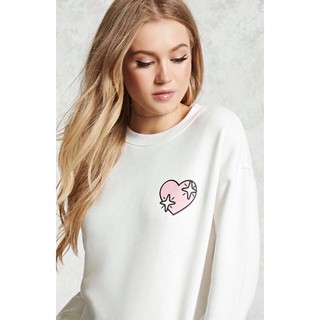 Áo F21 Tay Dài MIXEDEMOTINS Màu Kem - Size L - 0272