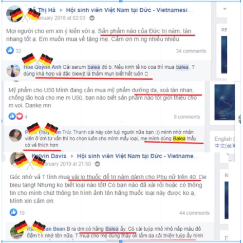 Kem nám Balea - Kem tàn nhang Đức