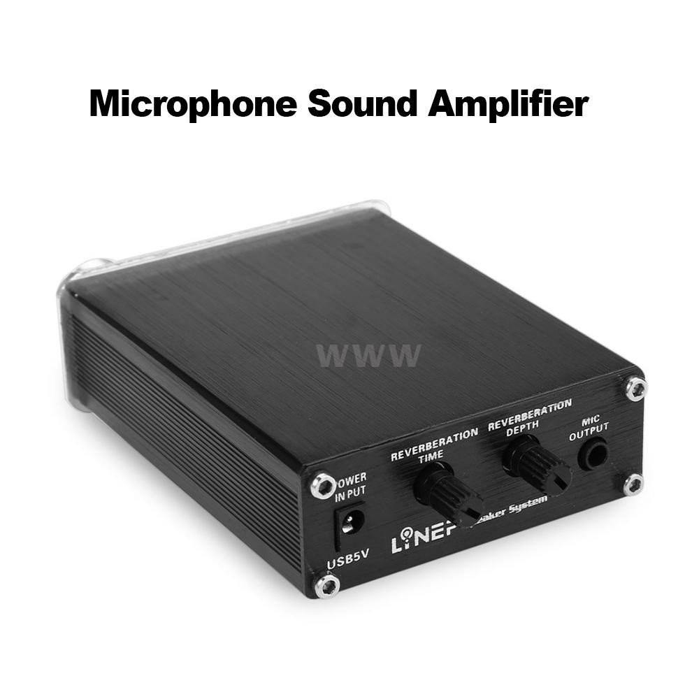 A907 Microphone Sound Amplifier Mini Mic Audio Amplifier Mic Reverberation 2 Channel for Karaoke Dynamic Microphone