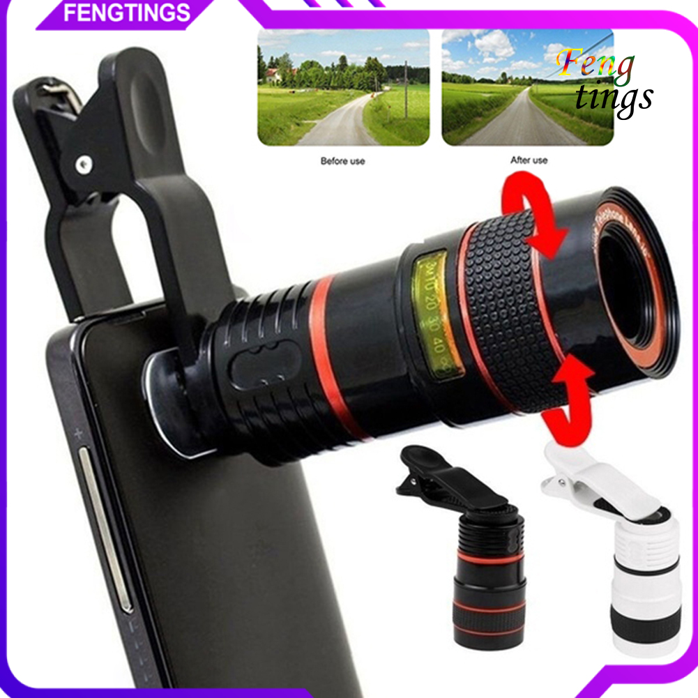 【FT】Universal 12X HD Zoom Telescope Phone Camera External Telephoto Lens with Clip