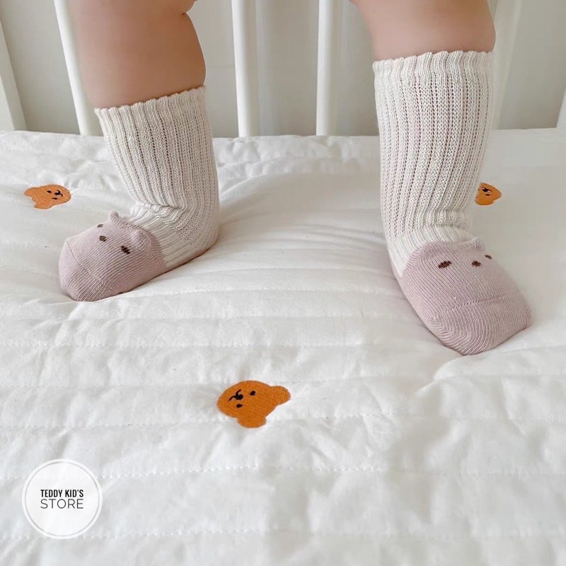 Tất cho bé_Tất lưới tai gấu siêu cute cho bé mang 4 mùa
