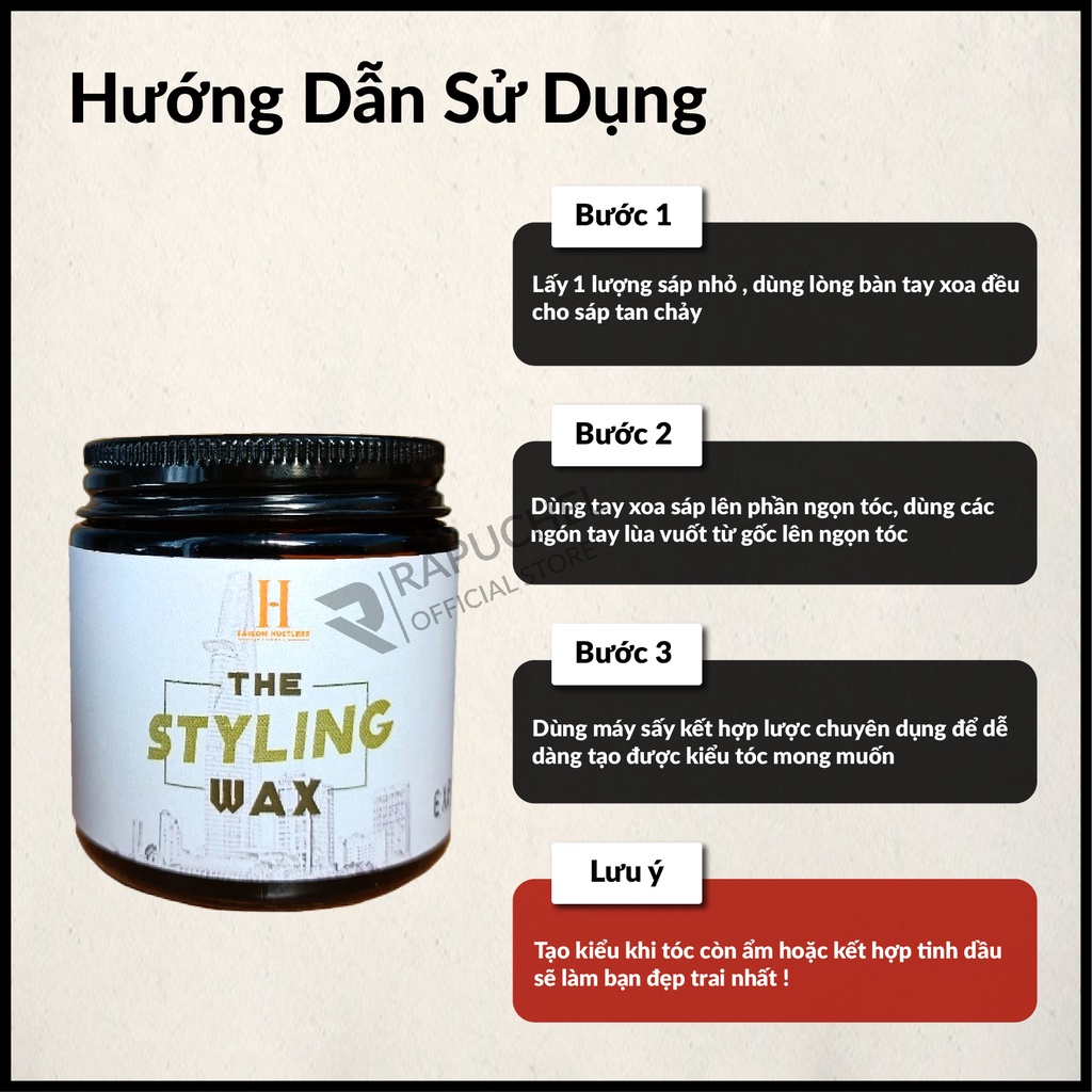 Sáp vuốt tóc nam Styling Wax chính hãng thơm giữ nếp Rapuchel Store SSW01