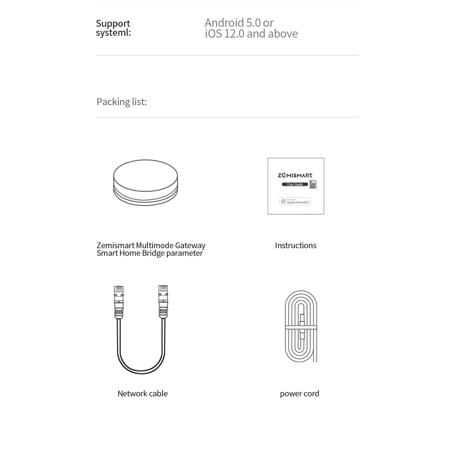 Điều Khiển Trung Tâm AKIA Zigbee tương thích Apple HomeKit - Hub AKIA bản Zigbee 3.0, Cổng LAN RJ45