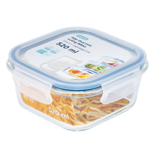 Hộp thủy tinh đựng thực phẩm - Dạng Vuông - Chịu Nhiệt - Size 520ml