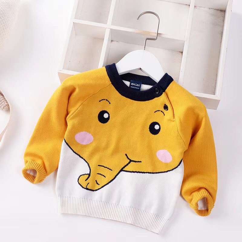 Áo Len Mini Cổ Tròn Cho Bé Trai Size 80-120(1-5 tuổi)