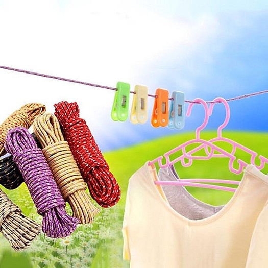 Dây thừng treo quần áo bằng năng lượng mặt trời màu sắc đa dạng, 10m dây