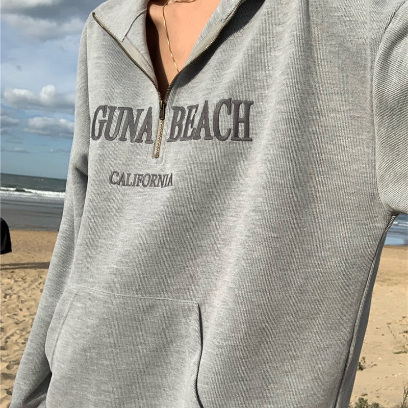 COZOK Áo Sweater Tay Dài Form Rộng Kiểu Dáng Retro Hợp Thời Trang