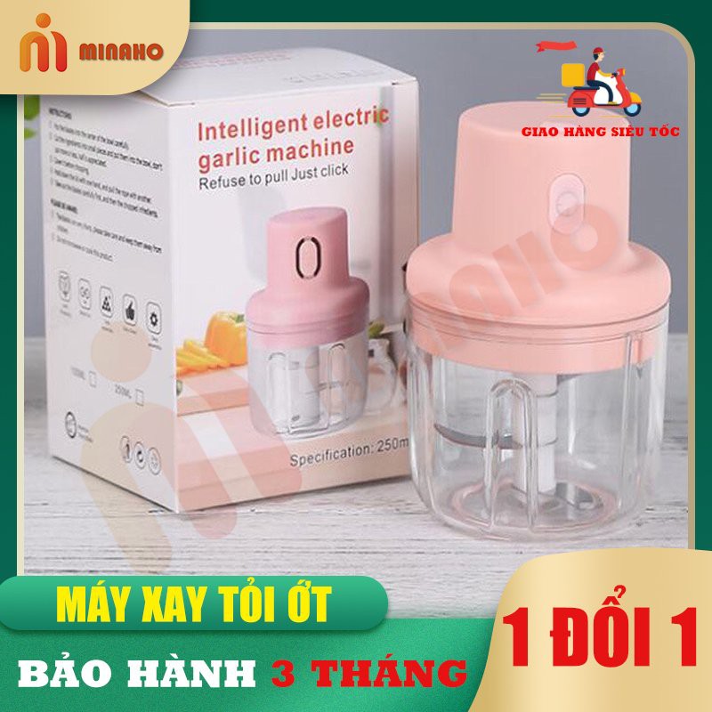 Máy Xay Tự Động Mini Minaho - Máy Xay Tỏi Ớt Cầm Tay Siêu Khỏe - Xay Đồ Ăn Dặm, Rau, Củ, Quả, Thịt Tiện Lợi