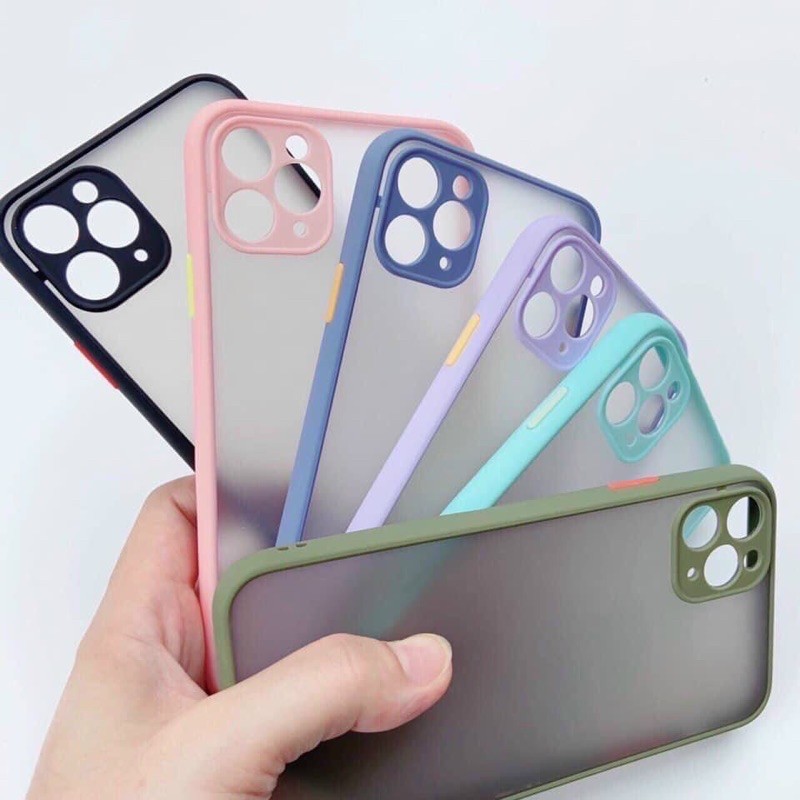 Ốp lưng bảo vệ camera lưng nhám mờ viền màu cực đẹp
