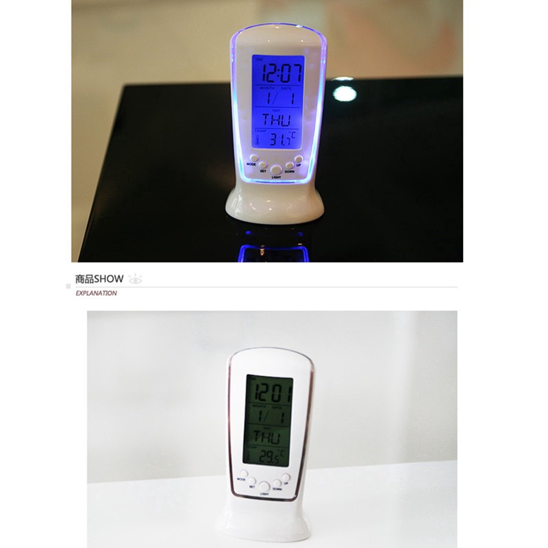 GIẢM GIÁ MẠNH CHO Đồng hồ báo thức để bàn với đèn LED tích hợp nhiệt kế BẢO HÀNH 12 THÁNG