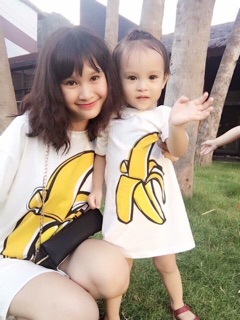 Set mẹ và bé đầm chuối-02