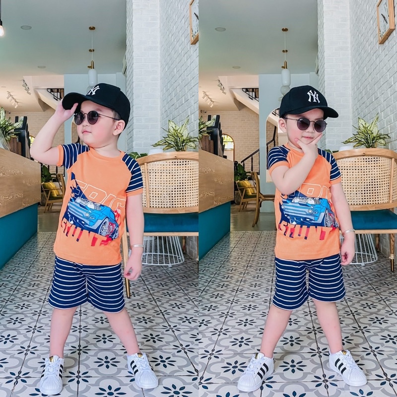 Bộ lửng đùi cotton borip NGHĨA BABY cho bé trai vải xuất xịn mịn mát phù hợp đi chơi, đi học, mặc nhà đẹp