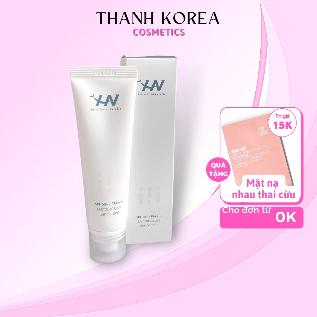 Kem Chống Nắng Histoire Naturelle Cho Da Mụn, Kiềm Dầu Và Dưỡng Trắng SPF 50+/ PA ++++ 50ml