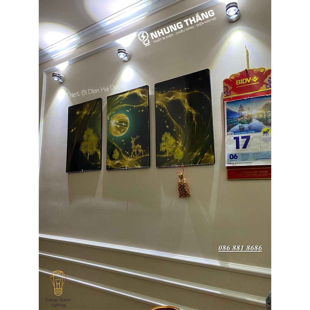 Bộ 3 Đèn Gắn Tường Pha Lê Thủy Tinh 2 Đầu 6w Chống Nước - Ánh Sáng Trắng - Vàng - Siêu Sáng - Siêu Tiết Kiệm Điện T09
