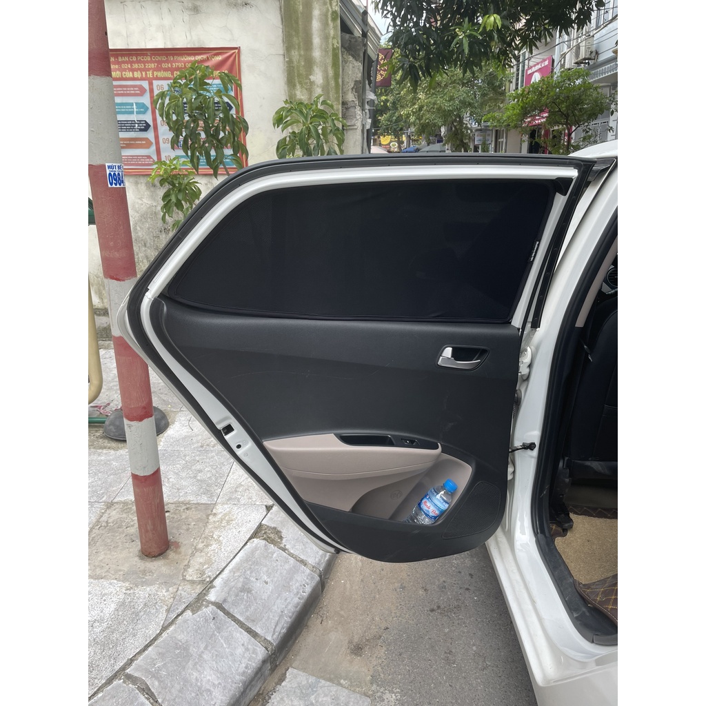 Rèm che nắng ô tô NAM CHÂM theo xe Hyundai I10 ⚡ HÀNG LOẠI 1 - LƯỚI DÀY ⚡ - Combo 4 tấm chắn nắng - VIỆT NAM SẢN XUẤT