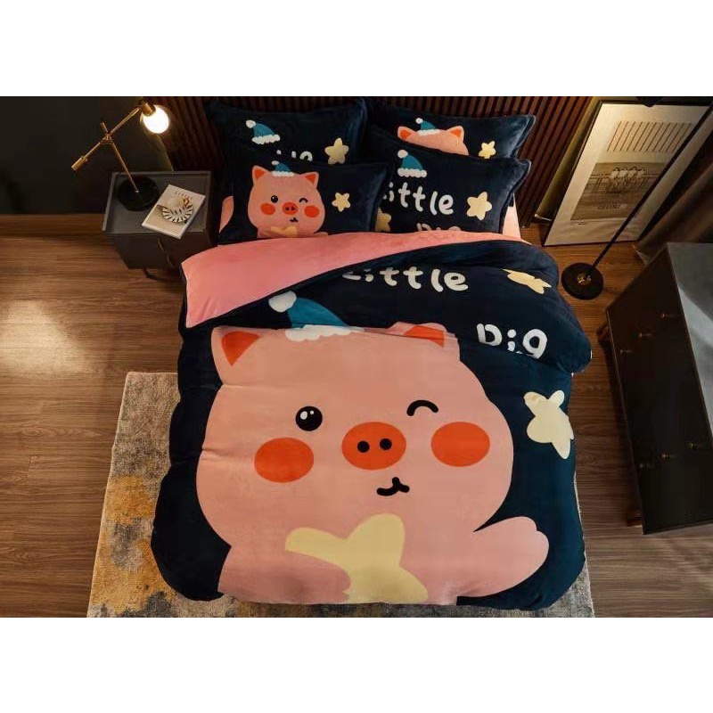 Bộ Chăn Ga Nỉ Nhung 3D Mẫu Mới 2021