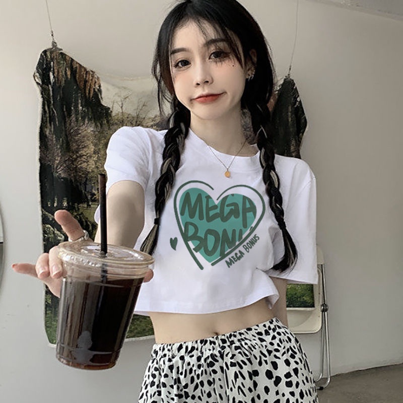 COZOK Áo Thun Croptop Tay Ngắn Dáng Rộng Thời Trang Cho Nữ