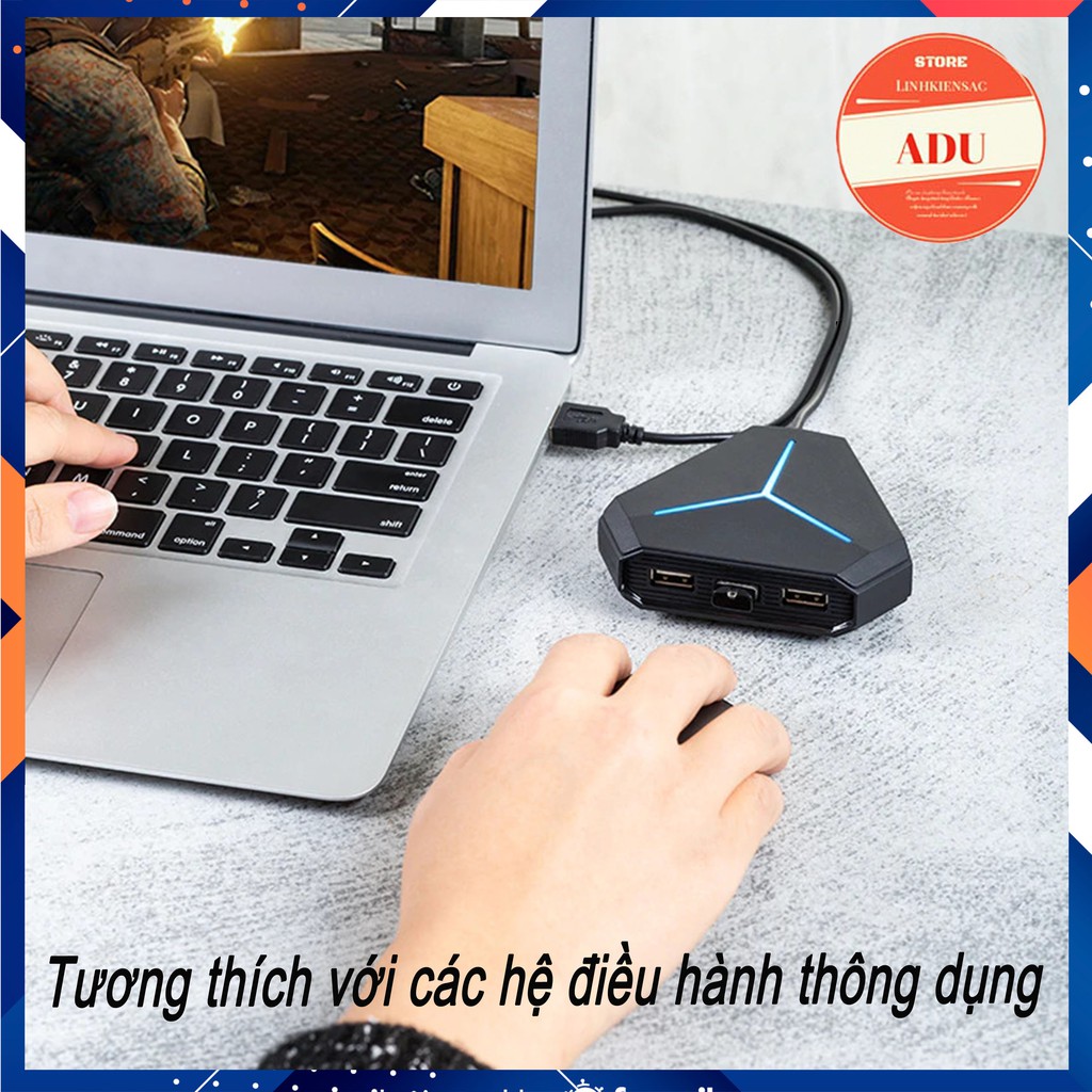 Bộ Chia USB 3.0 Tốc Độ Cao, USB Hub 6 Cổng Tiện Dụng Hình Lục Giác Có Đèn LED Báo Hiệu Kèm Ảnh Thật