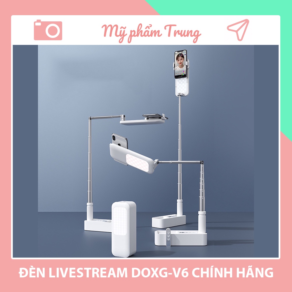 [Có sẵn] Gậy livestream thông minh Bluetooth kèm đèn DOXG-V6, trục quay kép 360 độ đáp ứng mọi tư thế