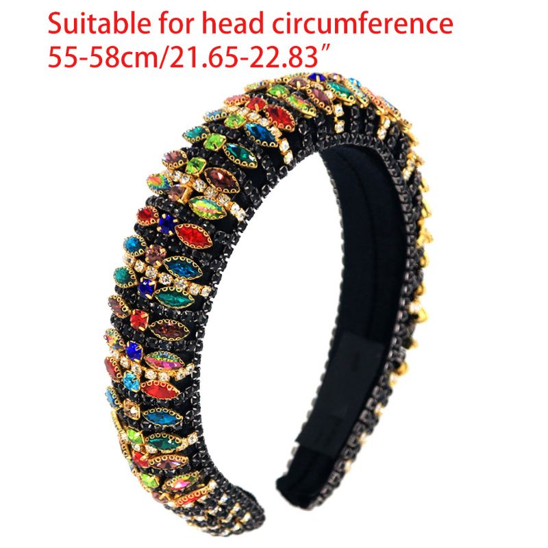 Băng Đô Đính Đá Nhiều Màu Sắc Phong Cách Baroque