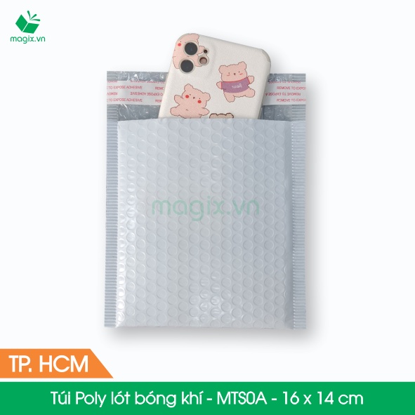 MTS0A - 16x14 cm - 25 Túi Poly bọc xốp hơi thay hộp carton