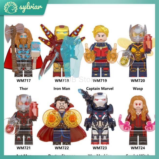 Mô Hình Lego Nhân Vật Siêu Anh Hùng Marvel Thanos Thor Captain America
