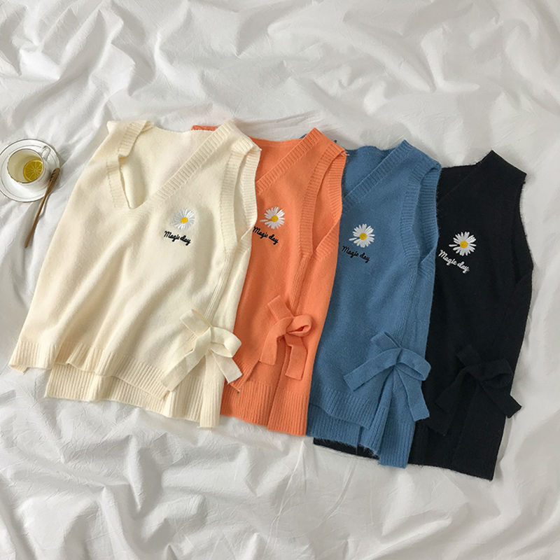 Áo sơ mi nữ tay dài/áo len cộc tay buộc eo/cà vạt thời trang thanh lịch