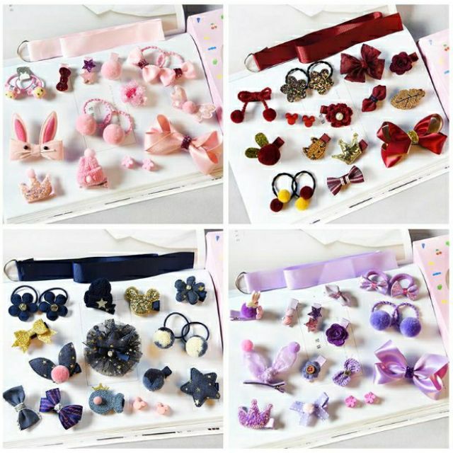 Sét 18 cột kẹp tóc đáng yêu cho bé