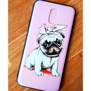 Samsung J7 Plus (J7+) Ốp lưng viền dẻo 4D hình chú chó ngộ nghĩnh dễ thương