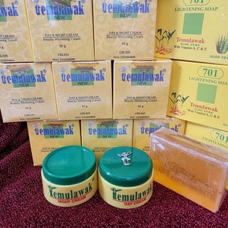 Set kem trắng da ngày và đêm + xà phòng temulawak malaysia