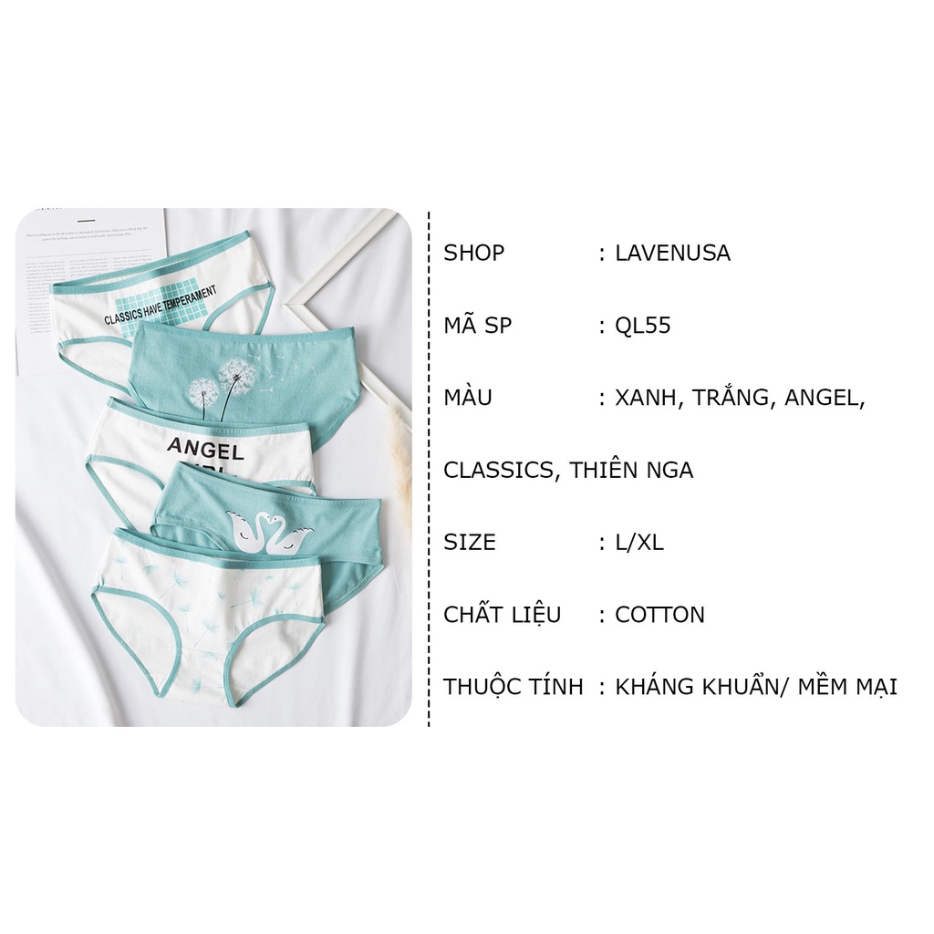 Quần lót cotton cao cấp kháng khuẩn thoáng khí dành cho nữ LAVENUSA QL55