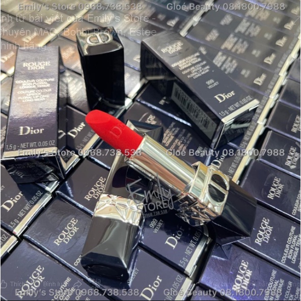 Son thỏi mini Dior Velvet 999 (Cây son phủ nhung lì đúng nghĩa)