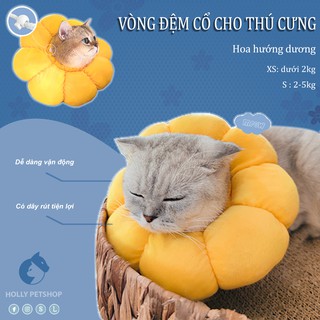 VÒNG ĐỆM CỔ HOA HƯỚNG DƯƠNG CHỐNG LIẾM CHO CHÓ MÈO