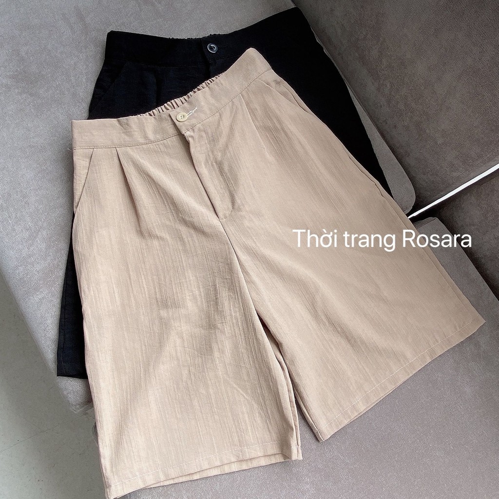 Quần shorts đùi đũi thời trang nữ cạp chun dáng lửng Rosara SP89 | BigBuy360 - bigbuy360.vn