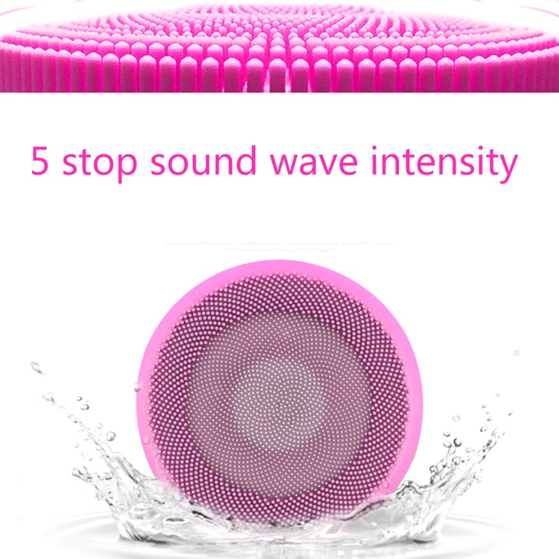 Máy Rửa Mặt Bằng Sóng Siêu Âm Với 5 Chế Độ Rung Và Vòng Nhẫn Silicone Có Thể Điều Chỉnh