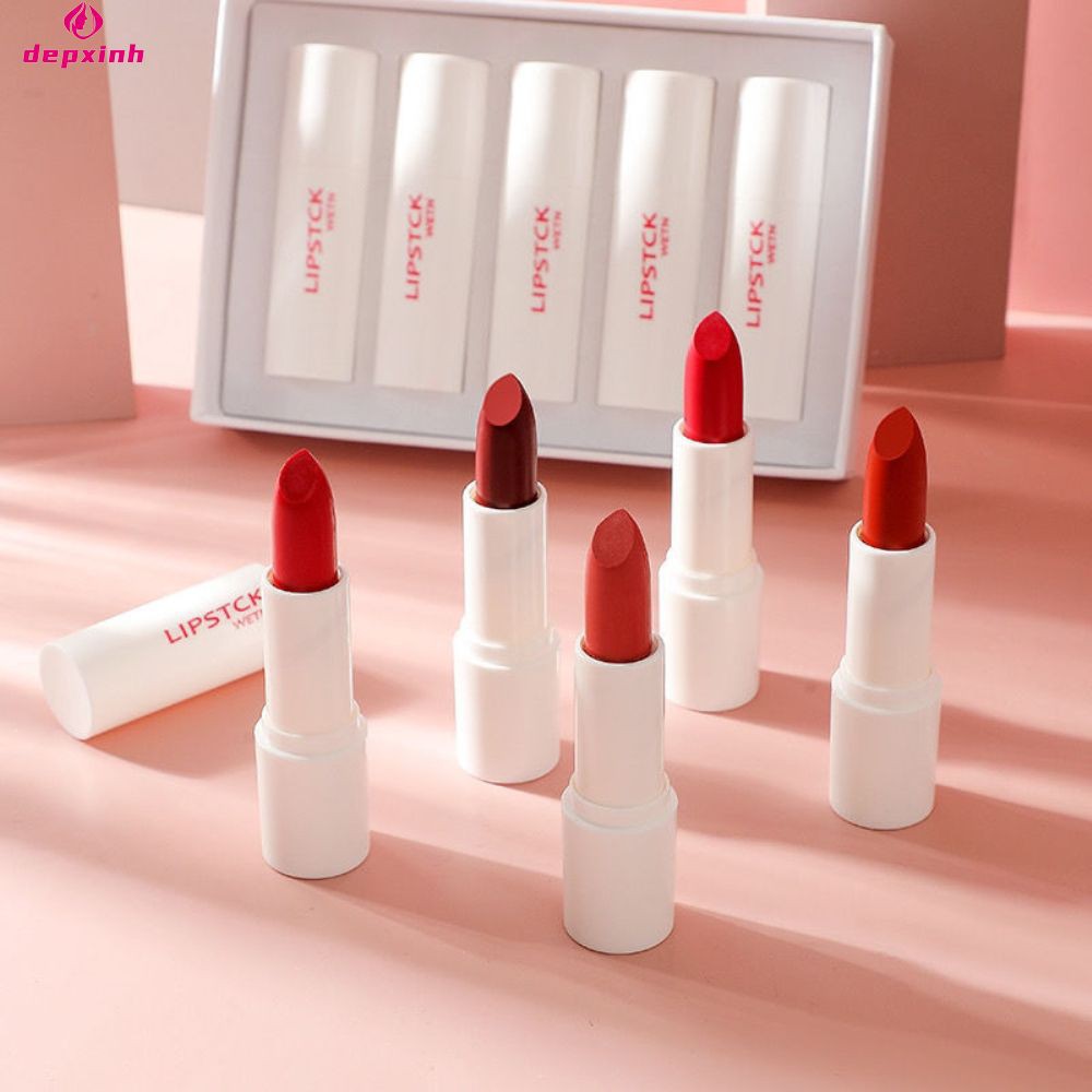 Set 5 thỏi son sáp tông nhung lì trang điểm môi